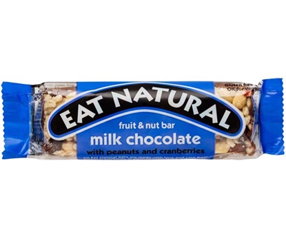Picture of EAT NATURAL MILK CHOCOLATE W/PEANUT &CRANBERRIES 45GR